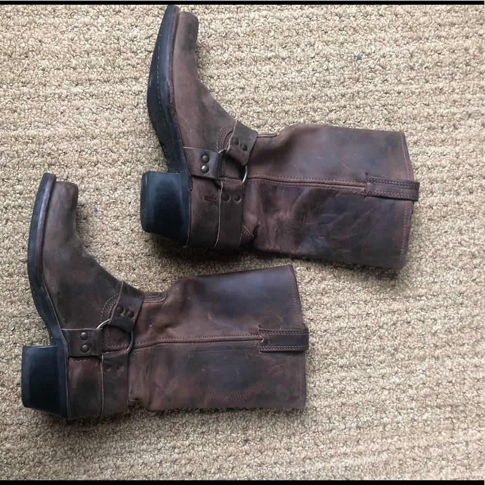 Frye Phillip Harness Size 7.5 Brown Distressed